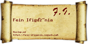 Fein Ifigénia névjegykártya